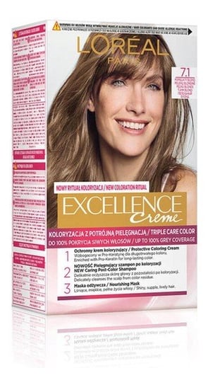 

Краска для волос L’Oreal Excellence Creme 7.1 Пепельный Блондин, L'oréal Paris