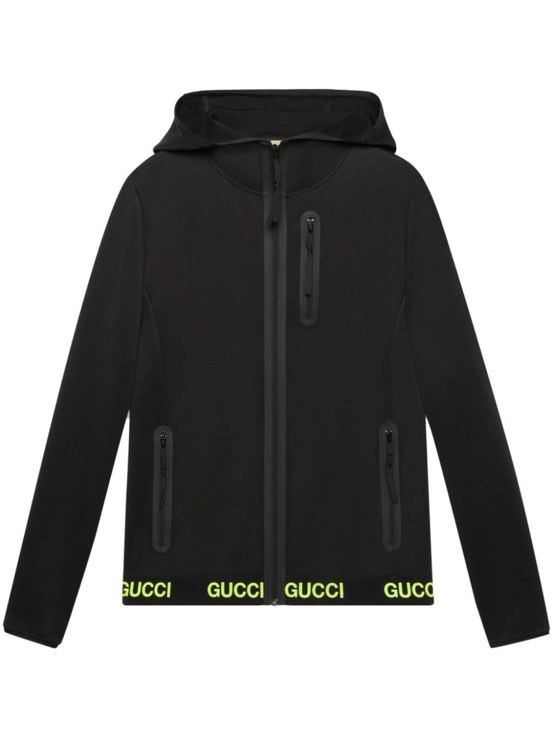 

Gucci куртка с капюшоном и логотипом, черный
