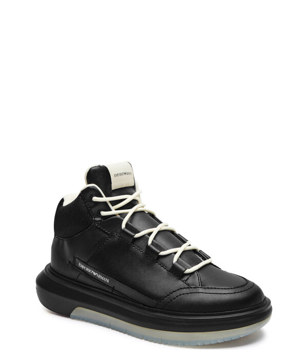 

Кожаные кроссовки Emporio Armani, черный