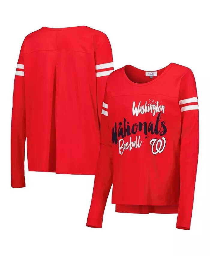 

Женская красная футболка с длинными рукавами и свободным агентом Washington Nationals Touch