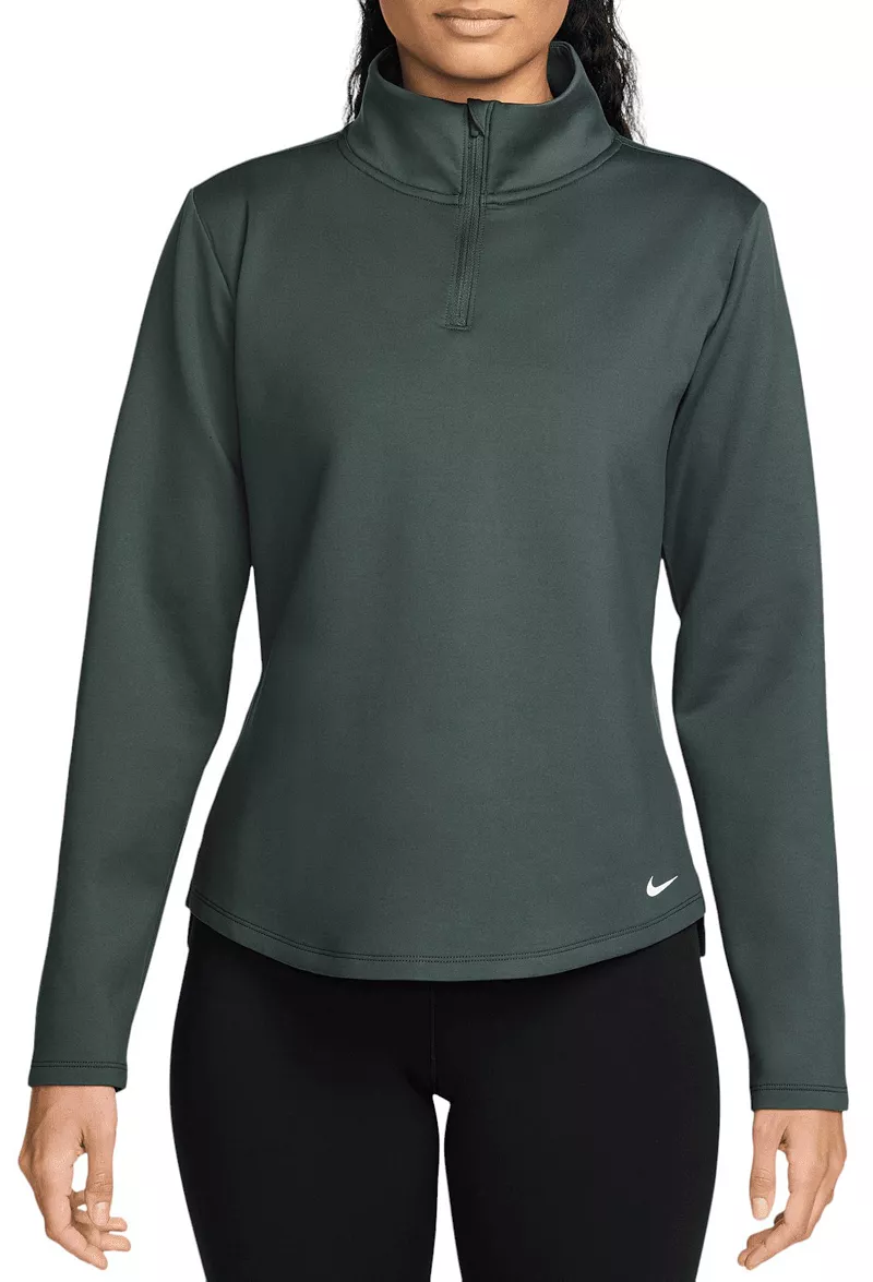 

Женская футболка с длинным рукавом и молнией 1/2 Nike One Therma-FIT, цвет Vintage Green
