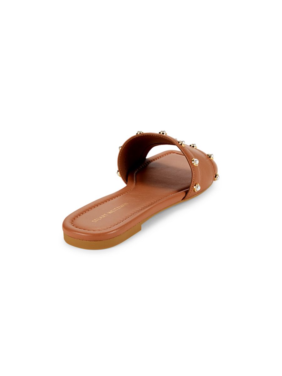 Сандалии из искусственной кожи на плоской подошве Stuart Weitzman, черный — фото 3