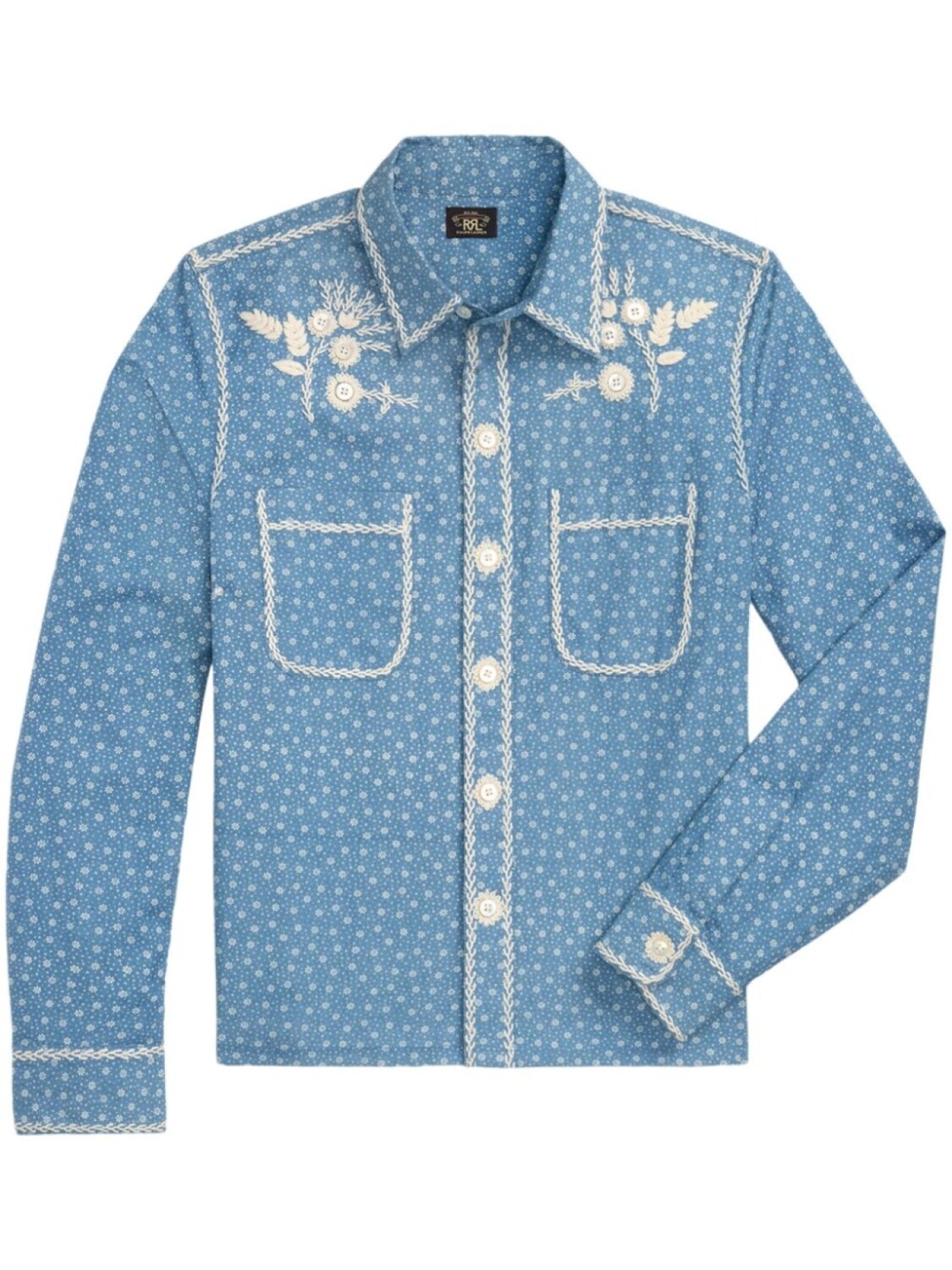 

Ralph Lauren RRL рубашка с вышивкой, синий