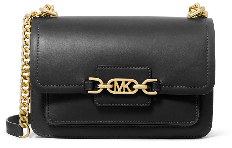 

MICHAEL KORS Кожаная сумка через плечо Heather Large женская черная