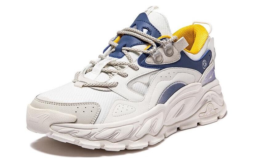 Kunlun Five Elements Lifestyle Shoes Men Low-Top, мужские кроссовки, Белый/Синий/Желтый Erke — фото 2