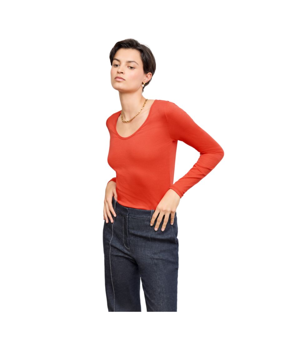 

Футболка Marcia - ребристая, из хлопка пима MMLaFleur, Marmalade