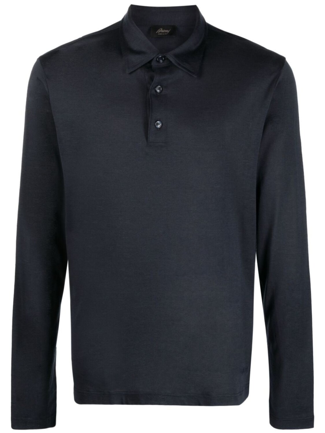 

Brioni рубашка поло из смесового шелка, синий