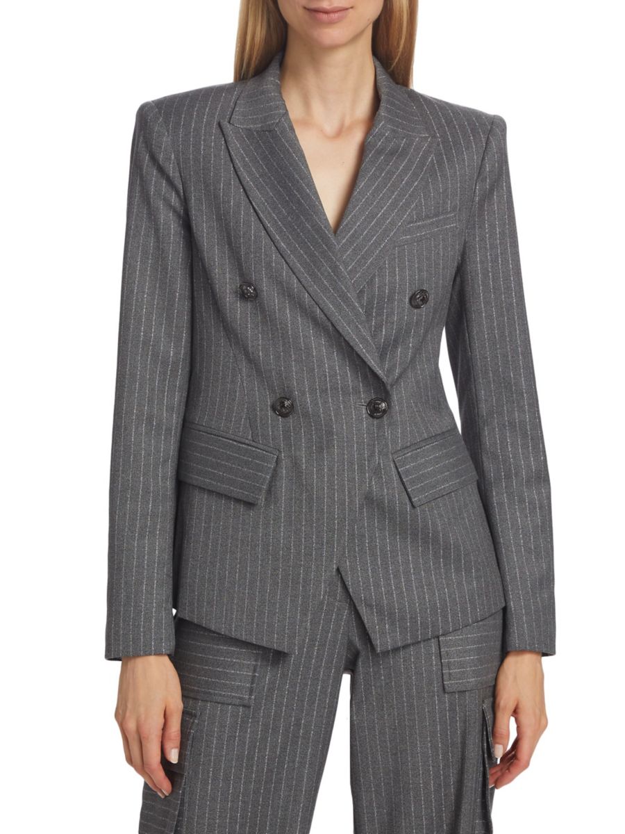 

Куртка Collins в тонкую металлическую полоску Ramy Brook, цвет Charcoal Lurex Pinstripe, Черный, Куртка Collins в тонкую металлическую полоску Ramy Brook, цвет Charcoal Lurex Pinstripe