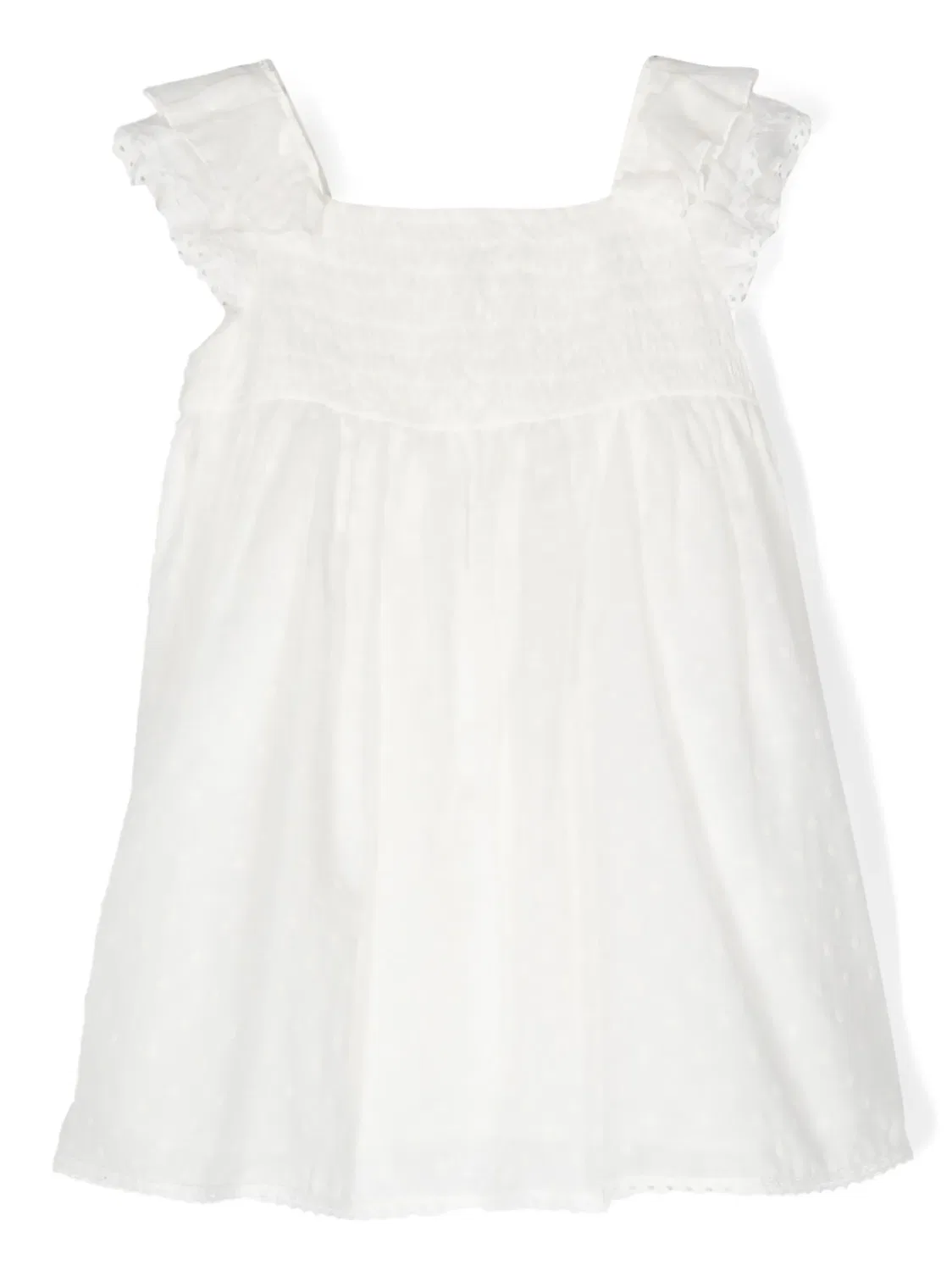 Платье из тюля пуэн-деспри с узором Stella McCartney Kids