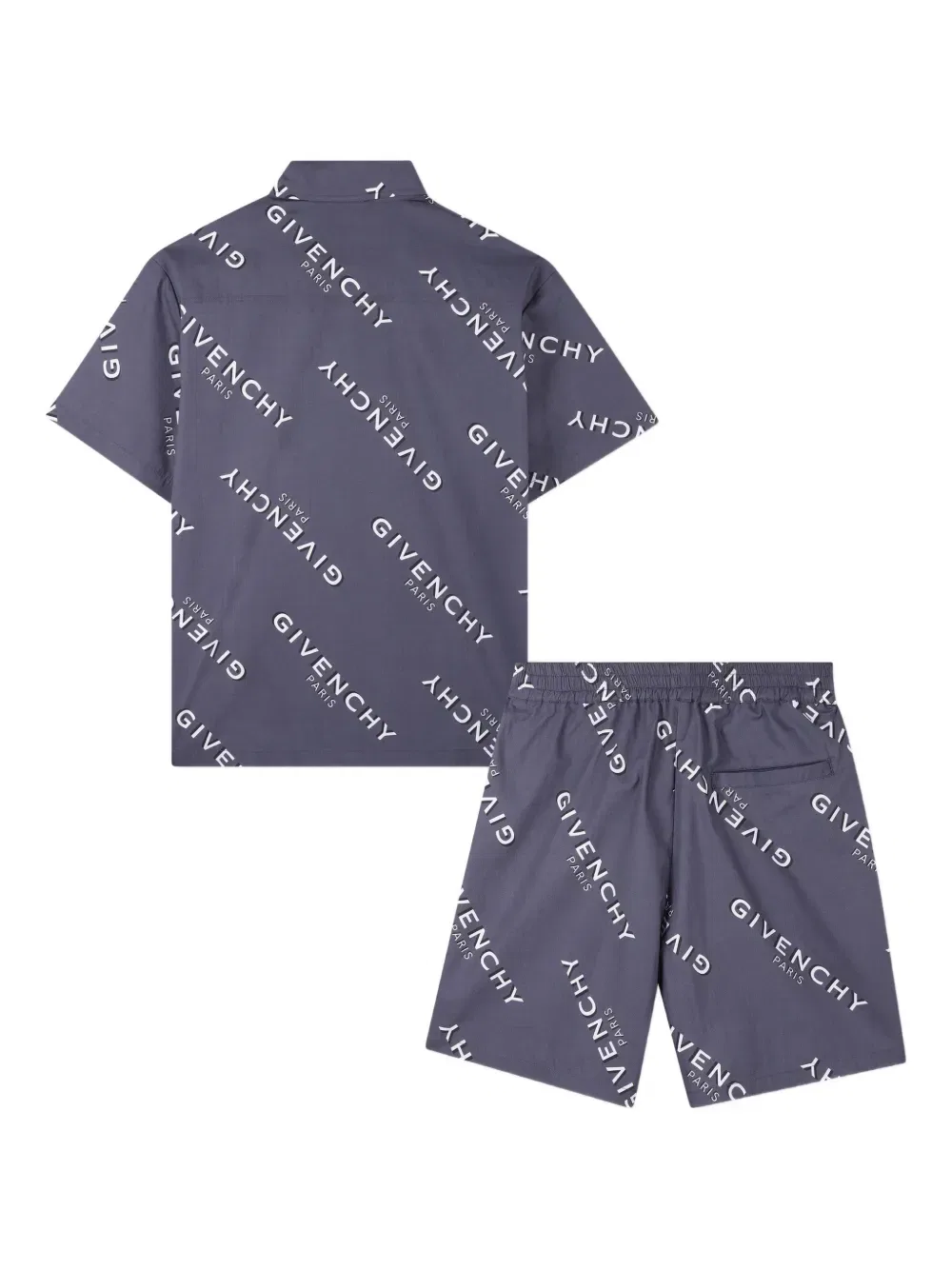 Рубашка с принтом и шорты (комплект из двух штук) Givenchy Kids, серый — фото 2
