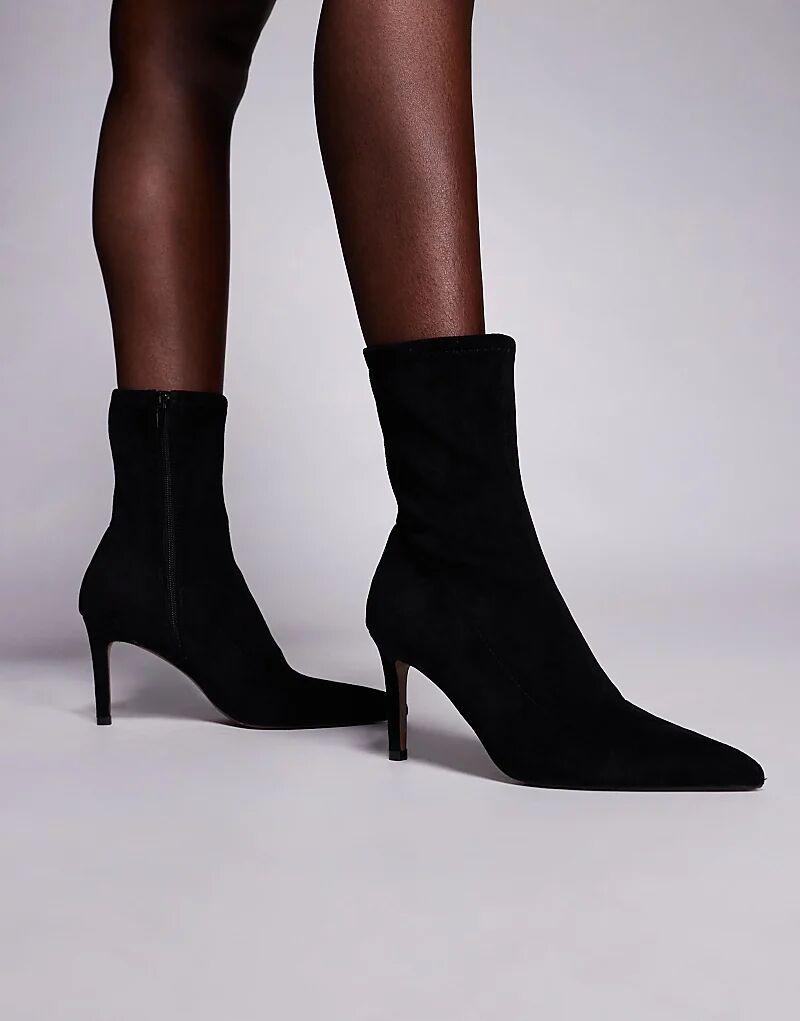 Черные сапоги-носки на высоком каблуке от ASOS DESIGN Erika