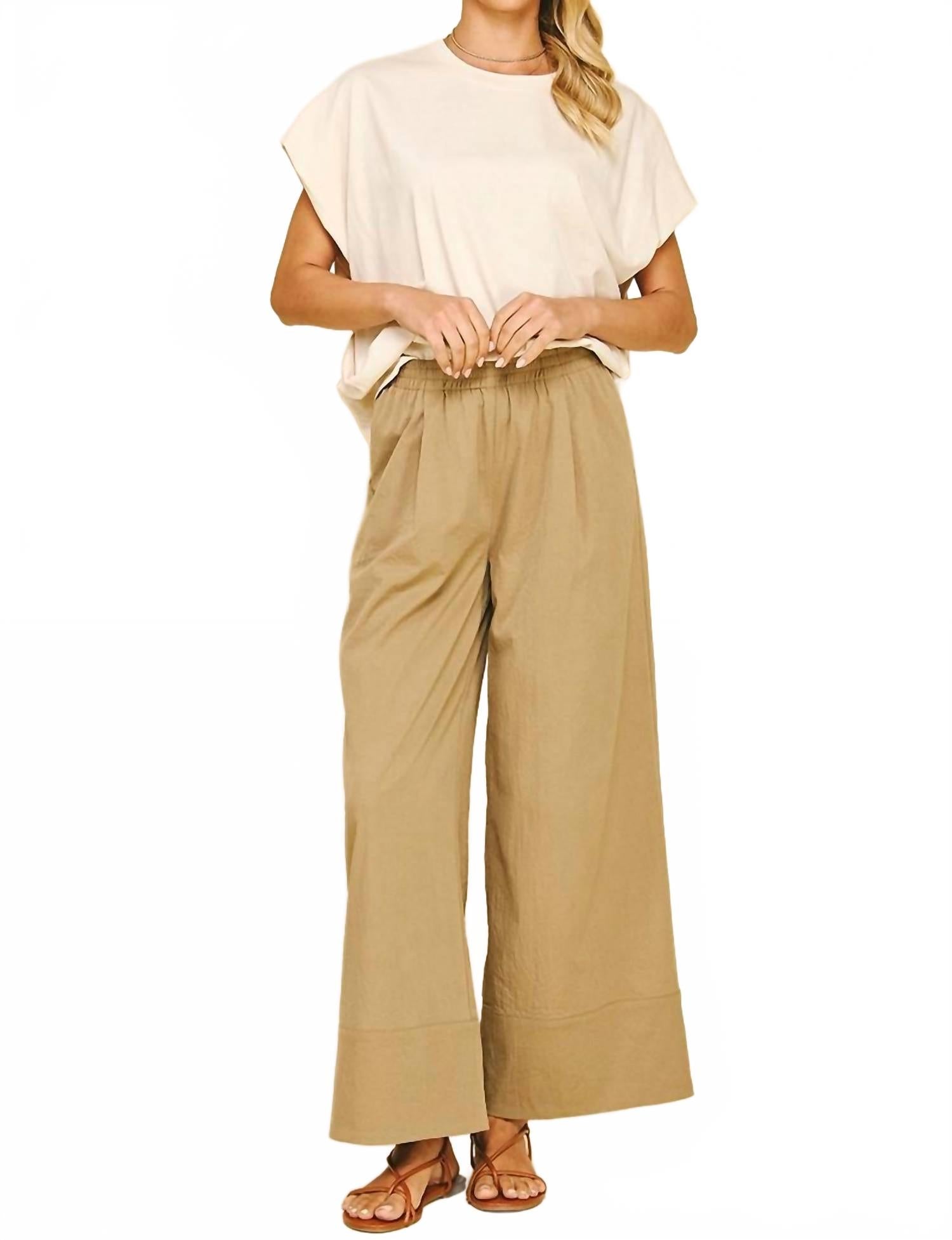 

Повседневные широкие брюки цвета хаки PINCH