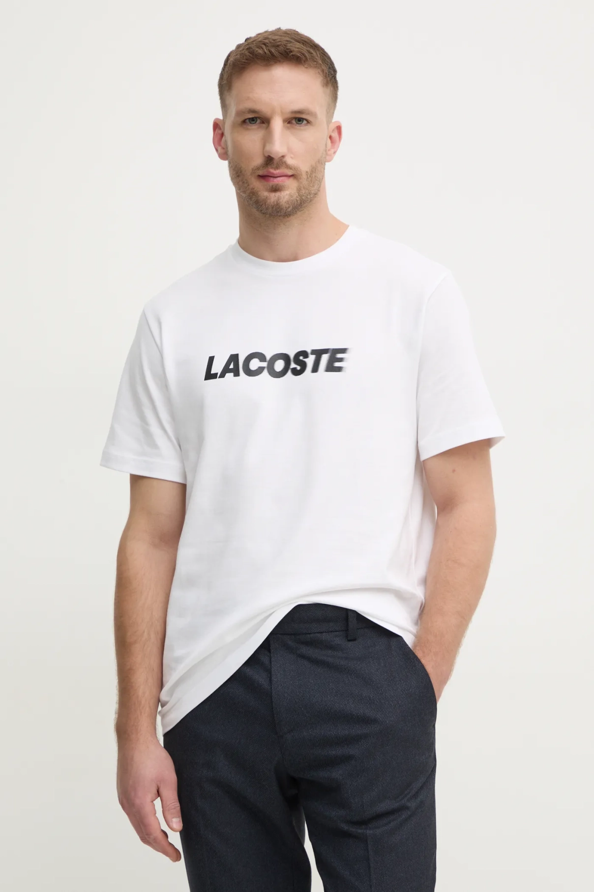 

Хлопковая футболка Lacoste, белый