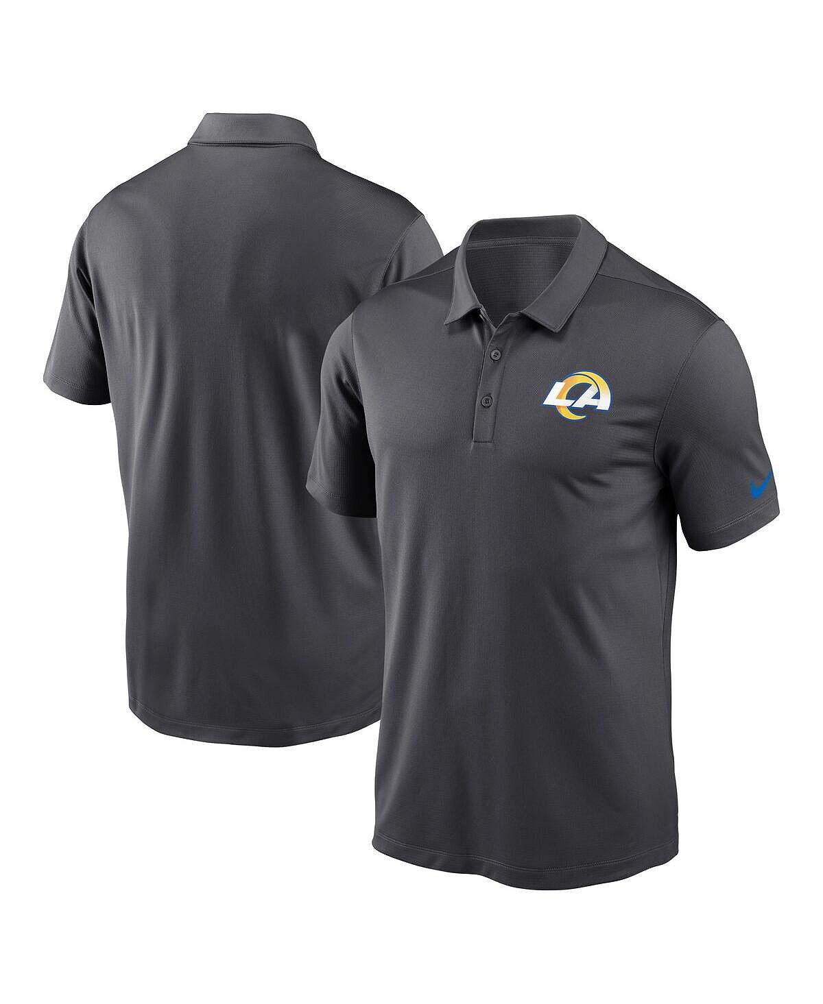 Мужская рубашка-поло с логотипом команды Los Angeles Rams Franchise Team антрацитового цвета Nike — фото 2