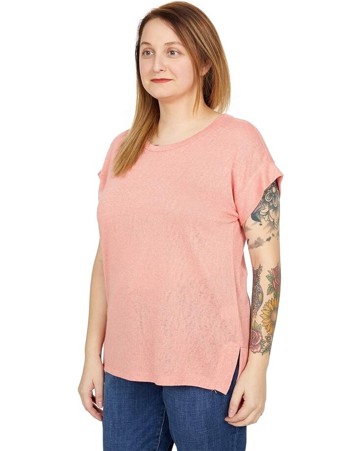 

Футболка Bobeau Side Slit Tee, цвет Coral Haze