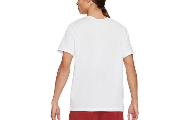 Футболка Dri Fit с принтом и круглым вырезом, с коротким рукавом, Nike, белый — фото 2