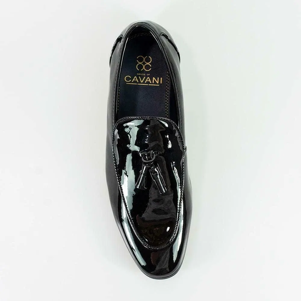 Лоферы мужские Patent Leather Italian Couture Moccasin Formal, черный SIRRI — фото 2