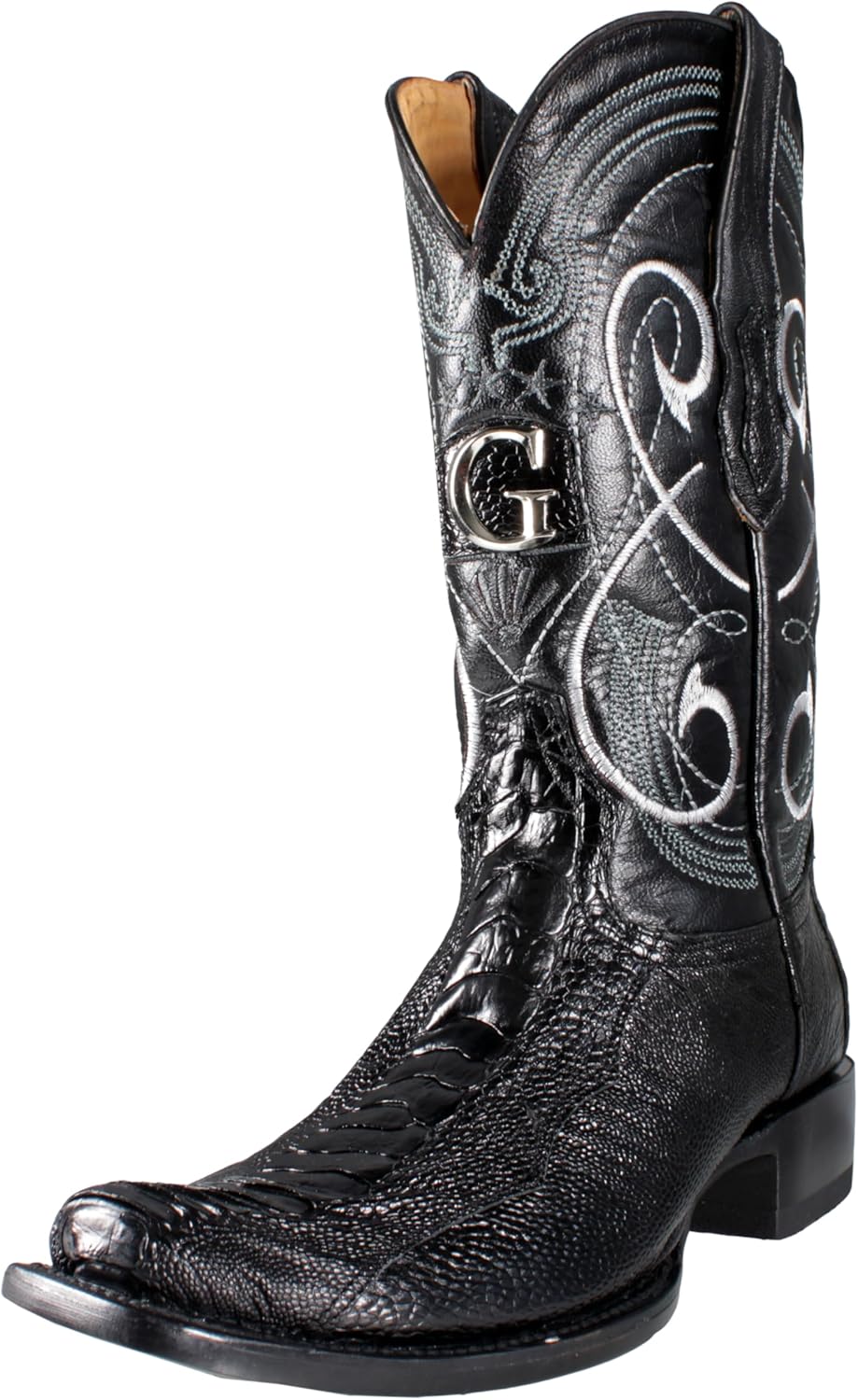 

Мужские сапоги El General из кожи страуса, подлинная кожа, вестерн, ковбойские, черные 137 Generic