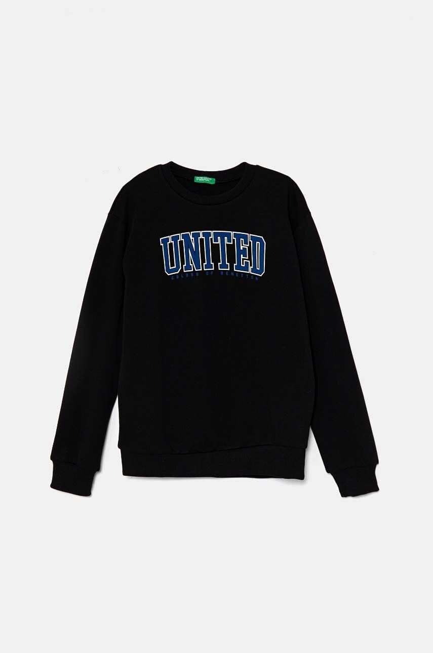 

Хлопковая толстовка United Colors of Benetton для мальчиков и девочек, черный