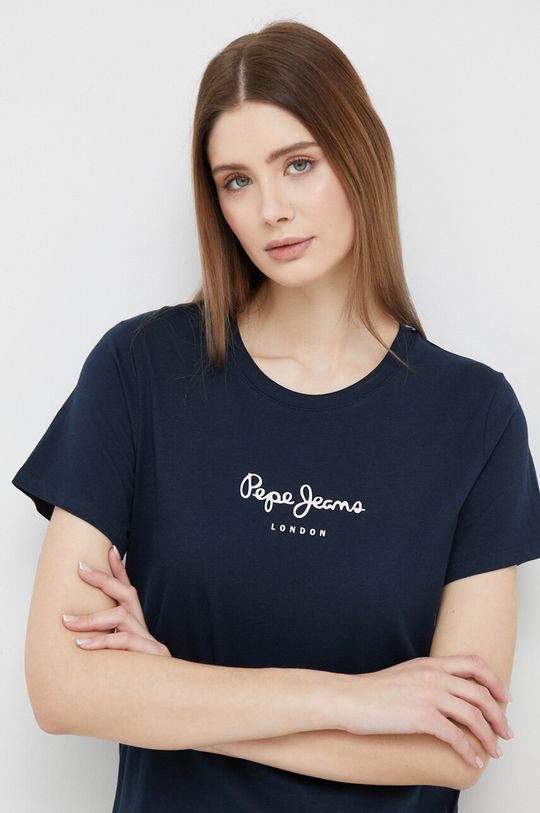 

Хлопковая футболка Pepe Jeans, темно-синий