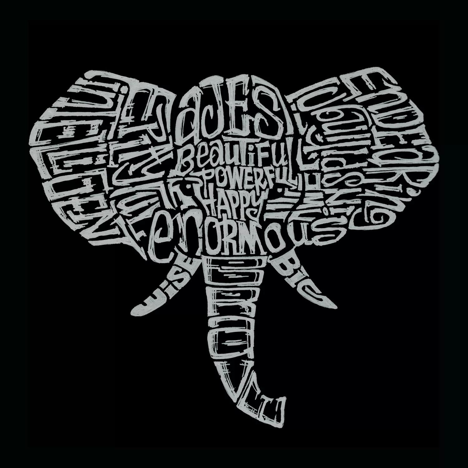 

Tusks — мужская толстовка с круглым вырезом Word Art LA Pop Art