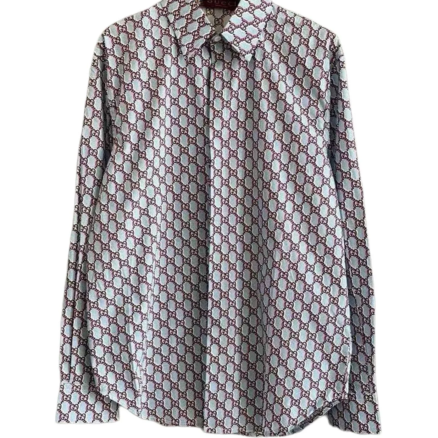 Gg monogram рубашка GUCCI, светло-синий
