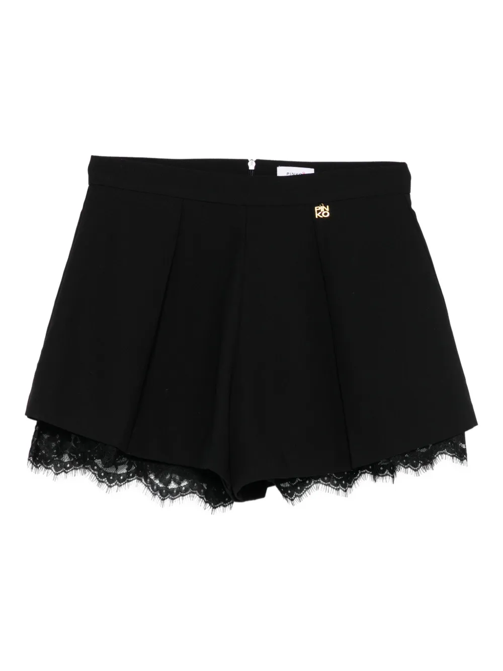 

Плиссированные шорты с кружевной отделкой Pinko Kids, черный