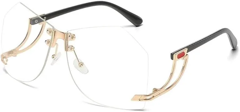 

Женские солнцезащитные очки неправильной формы без оправы, увеличенного размера, с градиентным переходом цвета, защита от УФ-излучения UV400 DMMWCX, Clear