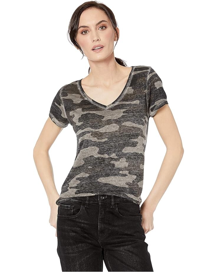 

Футболка Lucky Brand Camo Burnout, цвет Grey Multi
