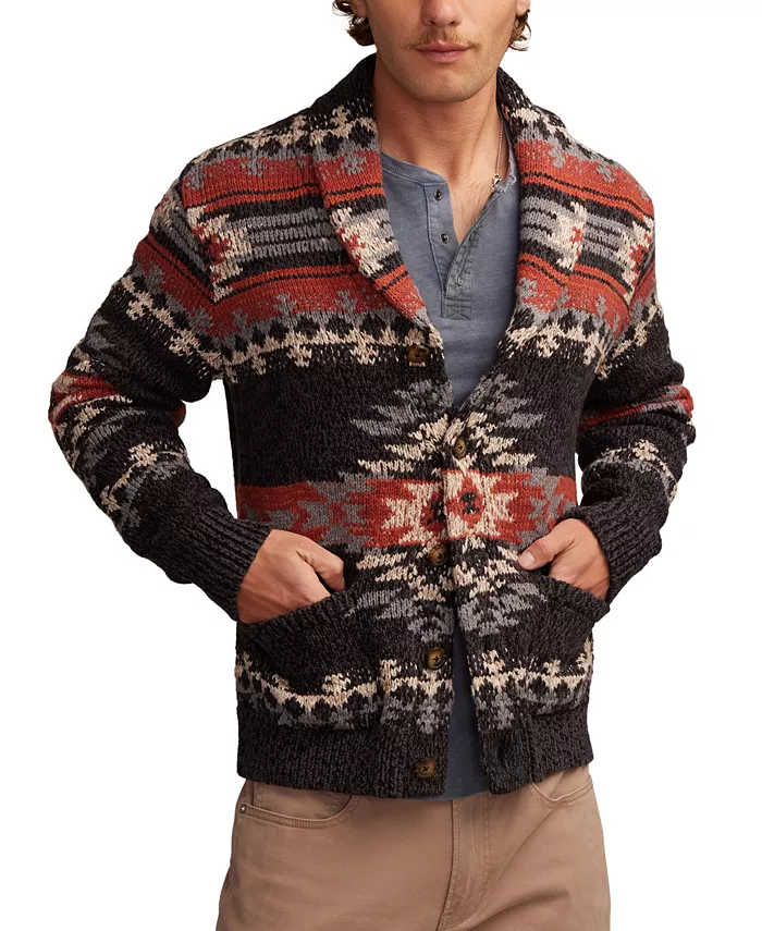 

Мужской кардиган с воротником шаль Lucky Brand, красный