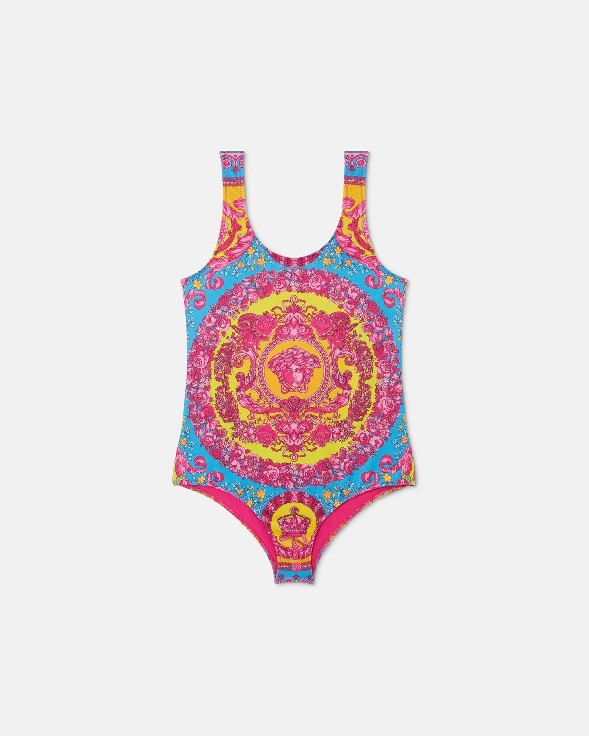 Детский слитный купальник с принтом VERSACE, мультиколор
