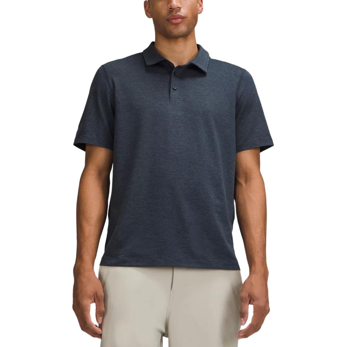 

Мягкая трикотажная рубашка-поло унисекс Lululemon, mixed color classic marine синий/mixed color pure темно-синий /hccny/htnn