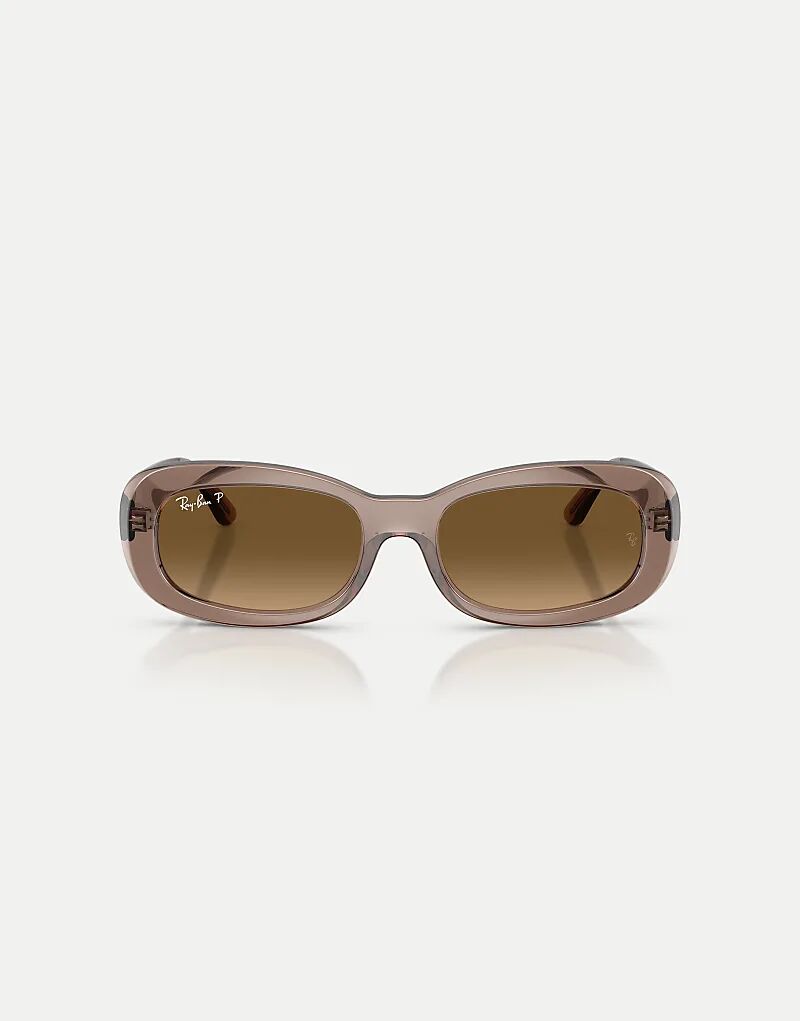 

Солнцезащитные очки Ray-Ban Oval с поляризованными линзами коричневого цвета в прозрачно-бежевом цвете