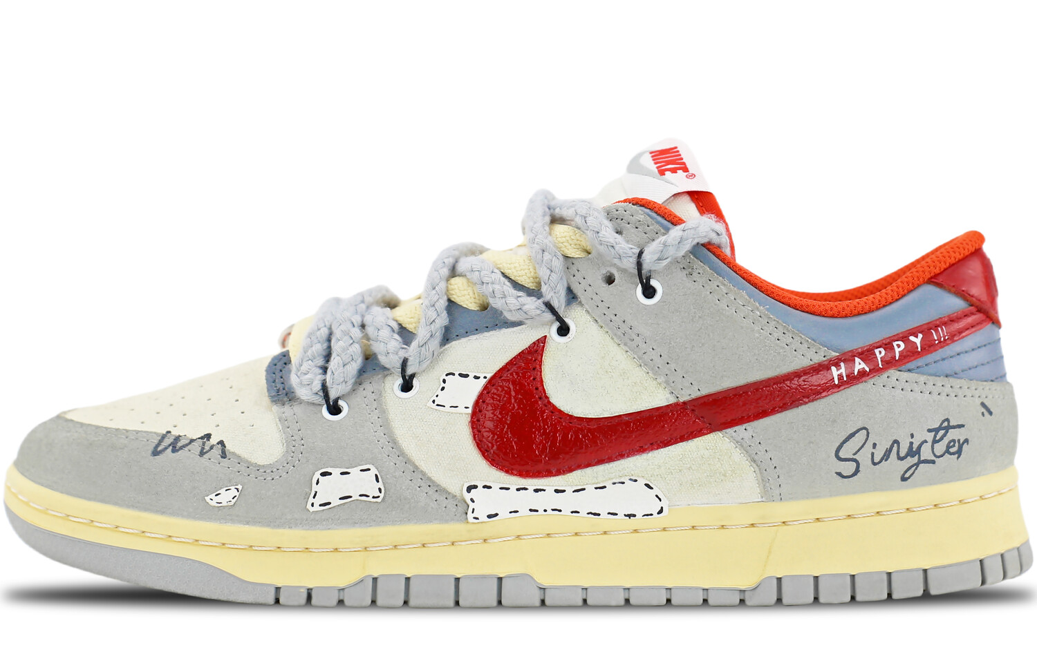 

Кроссовки Nike Dunk Skateboarding Shoes Men Low-top Red/White, светло-серый