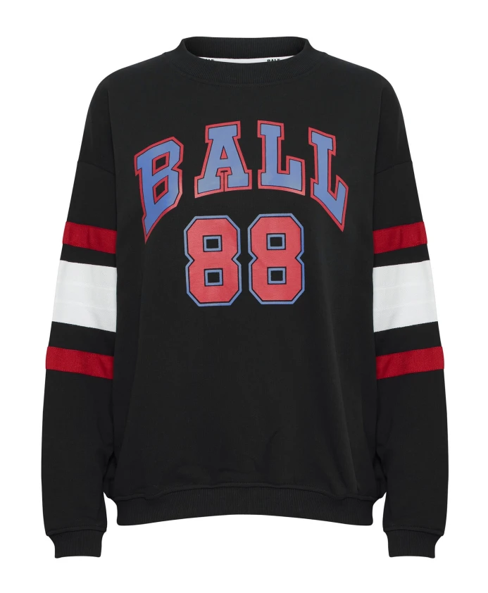 

Оригинальная черная толстовка со спортивным принтом. Ball, черный