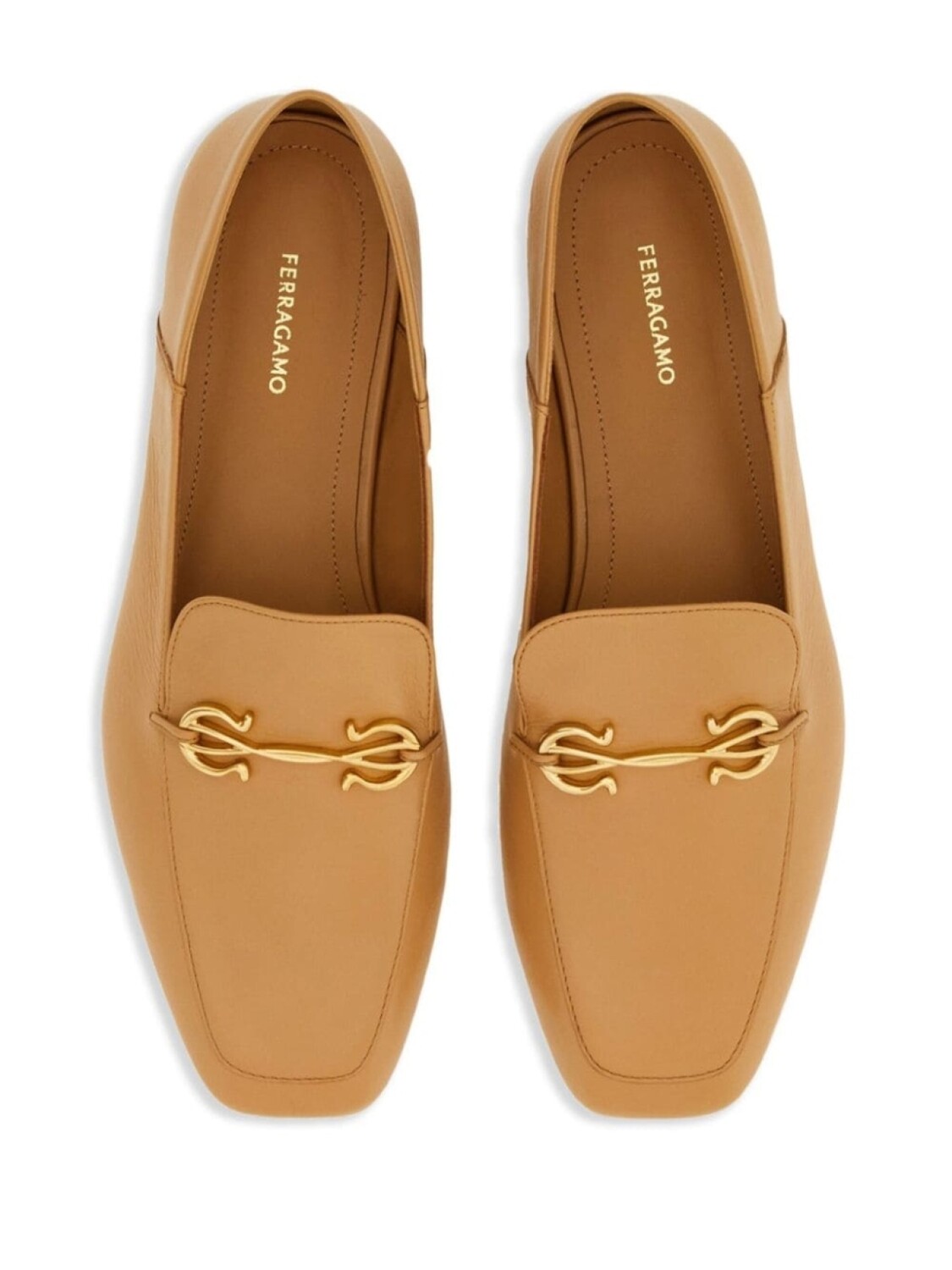 Ferragamo лоферы с декором Gancini, нейтральный цвет — фото 3