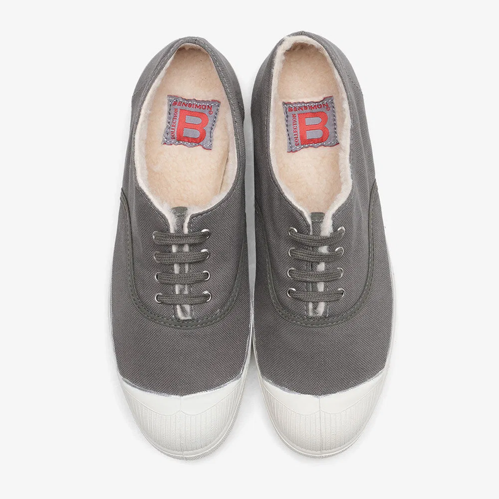 Унисекс низкие кроссовки Tennis Lacet Fur Lining Grey от Bensimon — фото 2