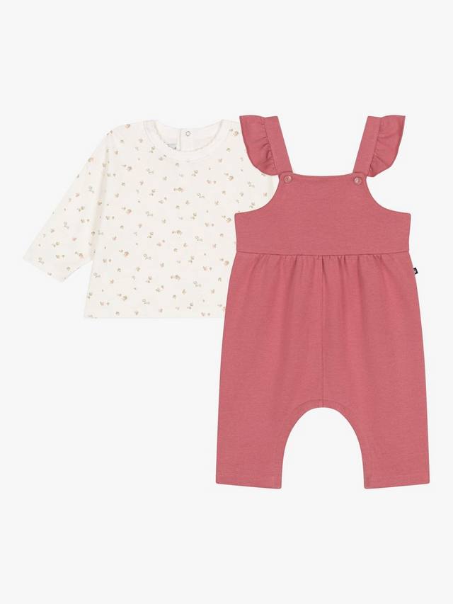 

Комплект детского топа и комбинезона Petit Bateau, цвет Rosewood/Multi