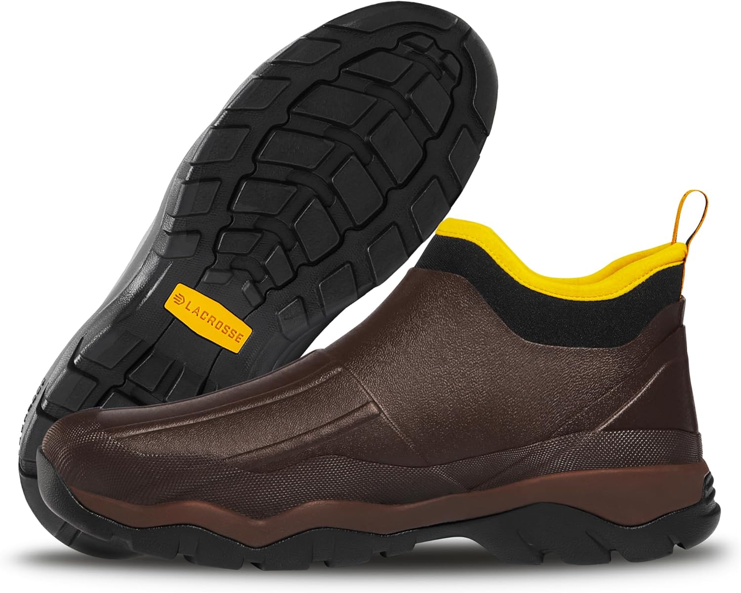 

Мужские резиновые сапоги LaCrosse Alpha Muddy 4.5 с водонепроницаемой резиной, конструкцией типа 'на пуантах' и стелькой EVA, коричневый