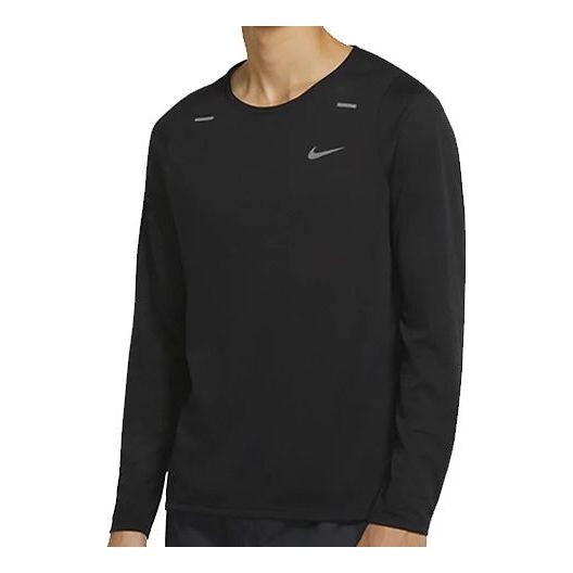

Футболка rise dri fit беговые быстросохнущие спортивные длинные рукава Nike, черный