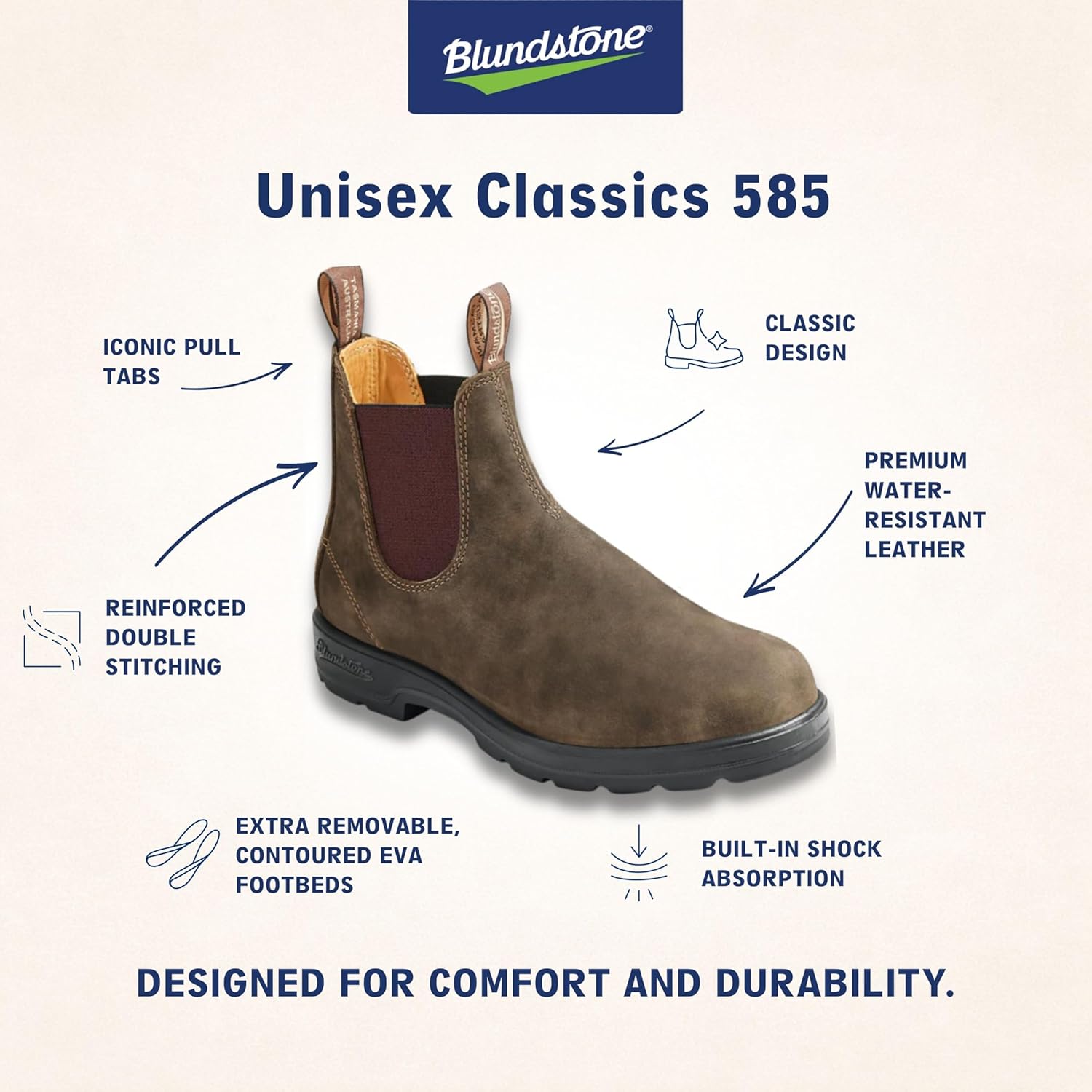 Классические ботинки Blundstone Chelsea для мужчин и женщин, коричневый — фото 4