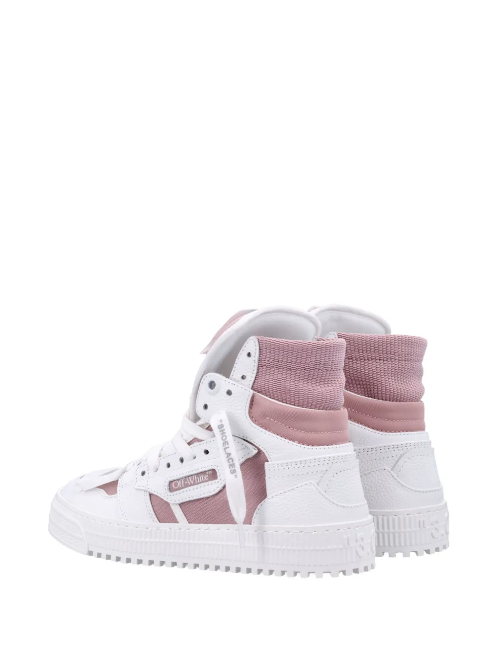 Кожаные высокие кроссовки Court 3.0 OFF-WHITE, розовый — фото 3
