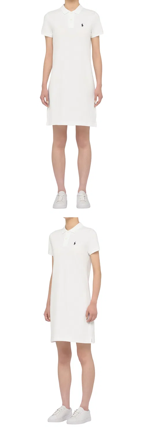 Женское хлопковое платье-поло белого цвета от Polo Ralph Lauren — фото 4