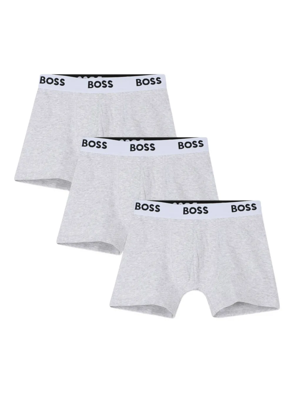 Комплект из трех боксеров с логотипом BOSS Kidswear, серый — фото 3