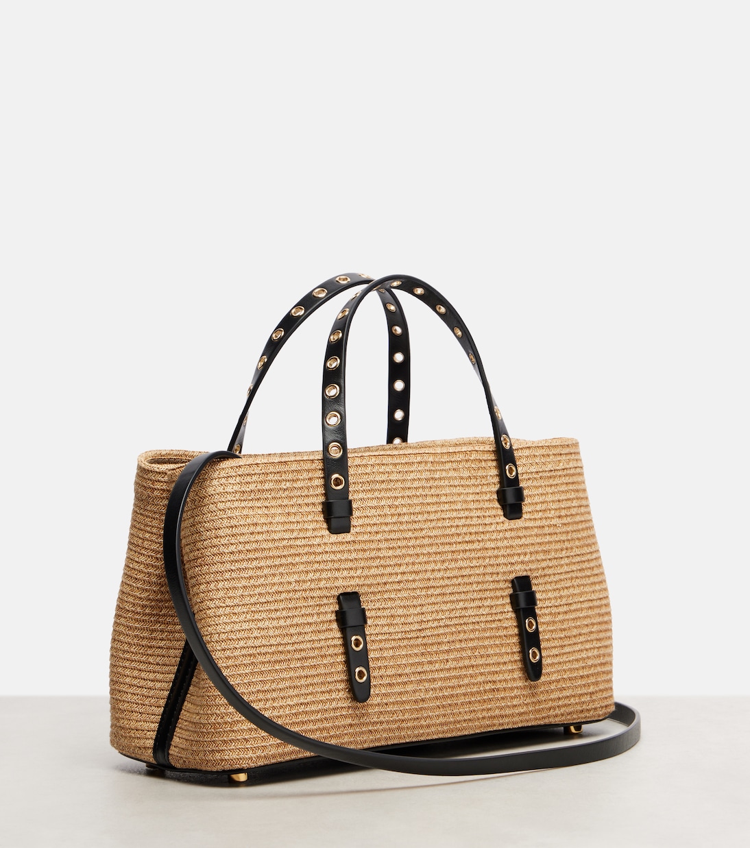 Мина 25 Средняя плетеная сумка-тоут Alaïa, Naturel — фото 4