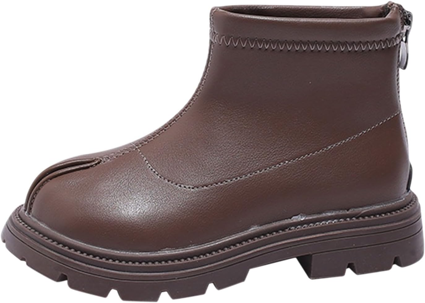 

Ботильоны на молнии сзади для девочек, с рифленой подошвой, противоскользящие, водонепроницаемые, тактические, теплые зимние мягкие ботинки Generic, Brown