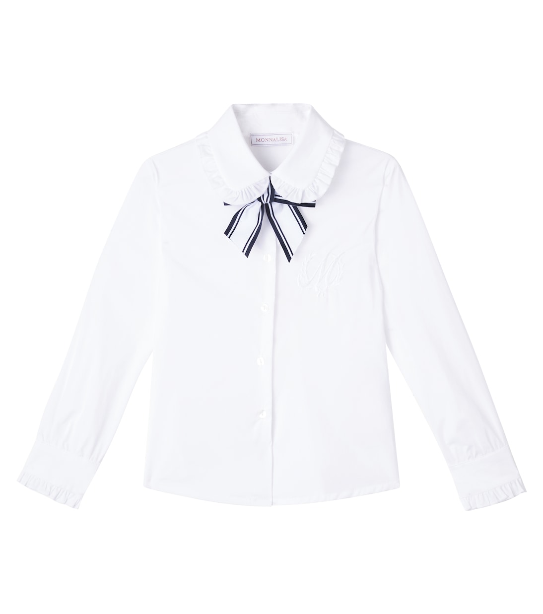 

Топ из смесовой хлопковой ткани Monnalisa, Bianco+Blu
