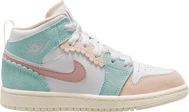 

Кроссовки Air Jordan 1 Mid SE PS 'Scalloped Edge', розовый