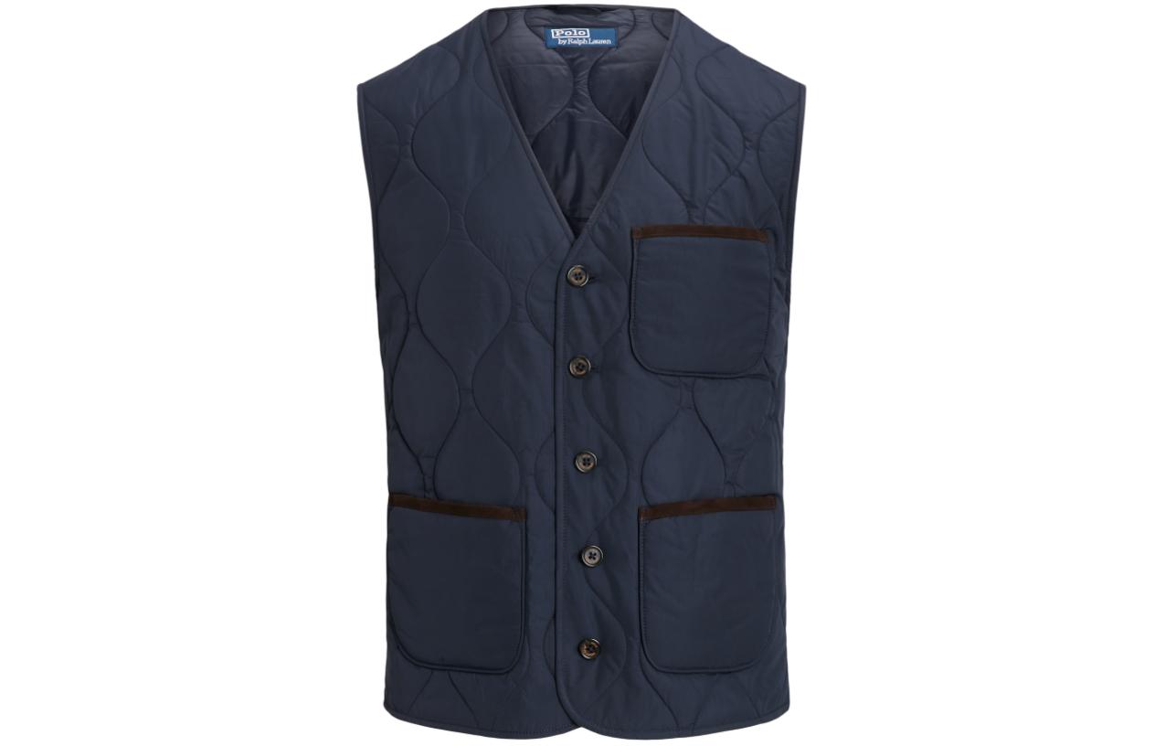 

Polo Ralph Lauren Стёганый жилет с отделкой из замши, Dark Blue