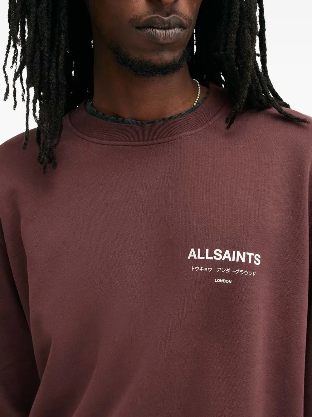 Свитшот с принтом логотипа Underground Allsaints, коричневый — фото 4
